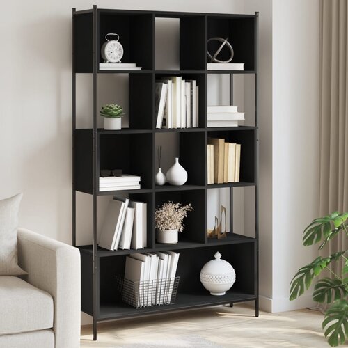  The living store knjižna omara črna 102x28x172 cm inženirski les - knjižna omara, (21502975) Cene