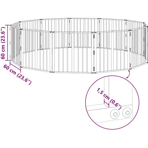  Vrata za pse 12 pcs Crna 60 x 60 cm Cinkani čelik Slike