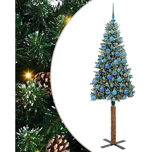 vidaXL Ožja jelka med 300 LED Zelena in Bela 180 cm PVC in trden bor, (5000083342) Cene