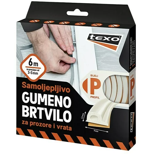 Texo Traka za brtvljenje (Bijele boje, 6 m x 9 mm, Širine otvora 2 – 5 mm)