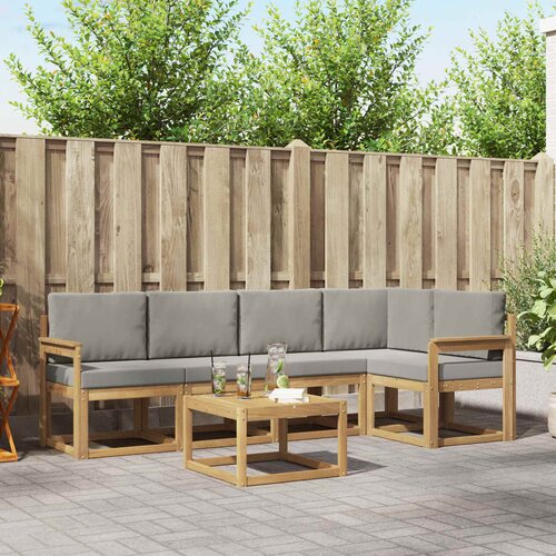  Set vanjskih sofa 6 pcs Bijela i svjetlosiva Cene