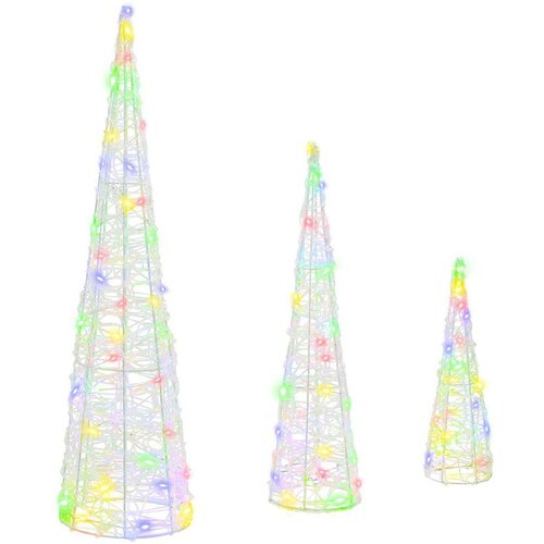 vidaXL Božično drevo 3 pcs večbarvno 40 cm 60 cm 80 cm Akril Cene