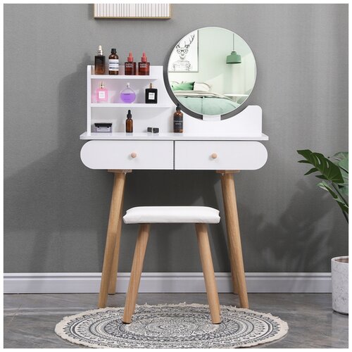 bella lux toaletni sto za šminkanje sa led ogledalom i stolicom Slike