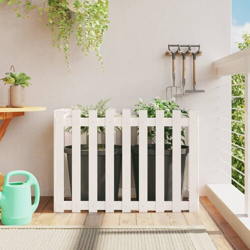vidaXL Povišena vrtna gredica bijela 100x50x70 cm masivna borovina Cijene