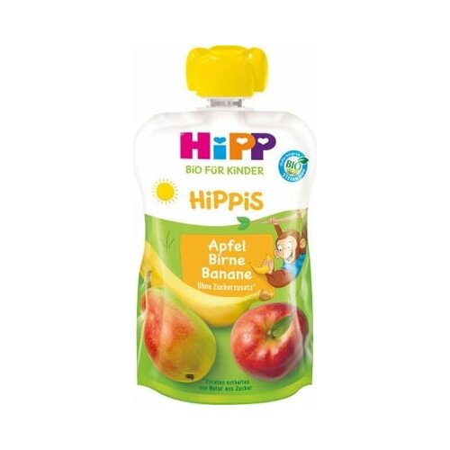 Hipp Bio vrečke s sadnim pirejem HiPPiS - Jabolko-hruška-banana Cene