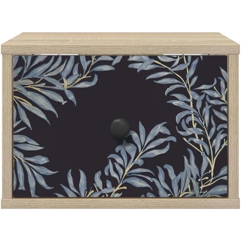  Wall-mounted noćni ormarić DOKKUM Hrast sonoma 36 x 33 x 25 cm - Hrast sonoma Plavi afti uzorak 1 Slike