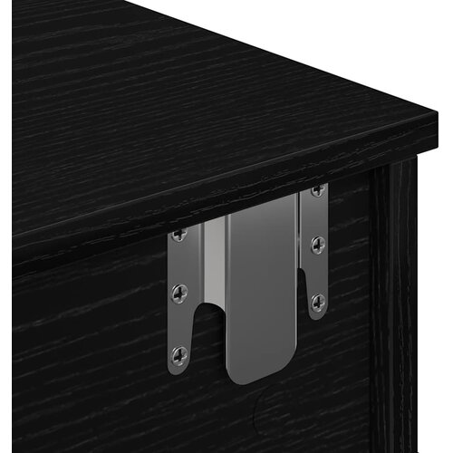  Zidna polica s ladicama crna 100x37,5x19 cm izrađeno drvo Slike