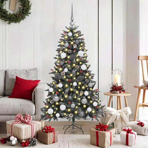  Umjetno božićno drvce with Decorative String Lights Zelena PVC Cijene