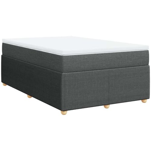 VidaXL Krevet s oprugama i madracem tamnosivi 120 x 200 cm od tkanine Slike