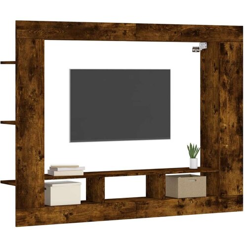 VidaXL TV ormarić boja dimljenog hrasta 152x22x113cm konstruirano drvo Slike