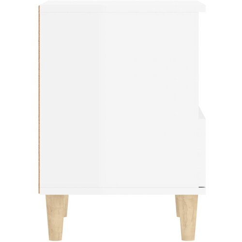 Noćni ormarići 2 kom visoki sjaj bijeli 40x35x50 cm Slike