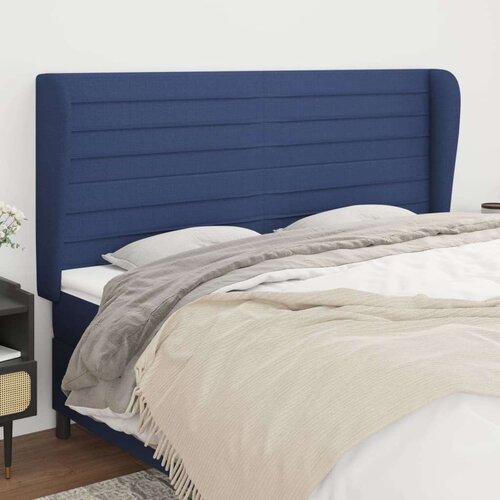  Uzglavlje s u&amp;scaron;ima plavo 203x23x118/128 cm od tkanine Slike