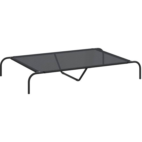  Povi&amp;scaron;eni krevet za pse crni 130x80x20 cm tekstil i čelik Slike