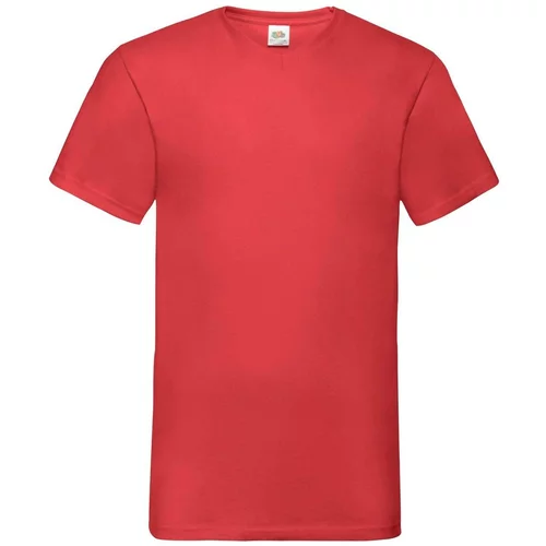 Fruit Of The Loom Men's Red T-shirt Valueweight V-Neck