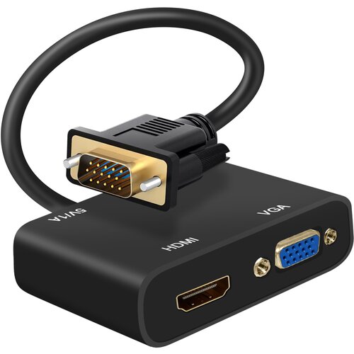 AVIZAR VGA mo&amp;scaron;ki na HDMI in VGA ženski avdio vhod in polnjenje, crn, (21261933) Slike