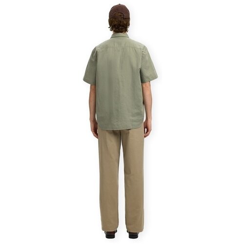 Selected Srajce s kratkimi rokavi Noos Regclay Linen Shirt - Vetiver Zelena Slike