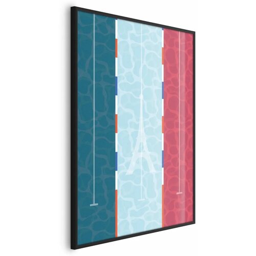  Plakat - Illustration of a Pool Against the French Flag 29.7x42 Crni okvir Cene