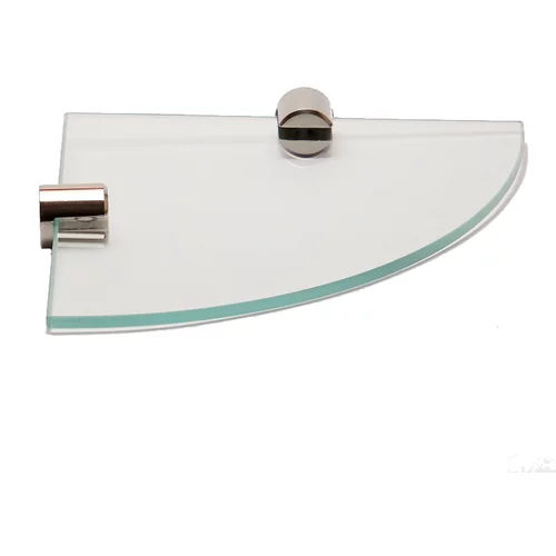 Staklena polica za kupaonicu inox (17 x 17 cm, plemeniti čelik)