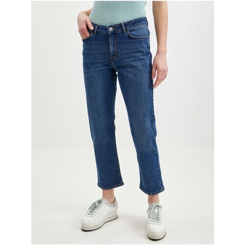 Orsay Dark blue womens shortened straight fit jeans - Women Slike