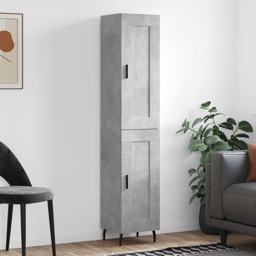  Visoka komoda siva betona 34,5x34x180 cm od konstruiranog drva Slike