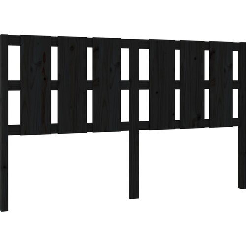  Uzglavlje za krevet crni 185,5 x 4 x 100 cm od masivne borovine Slike