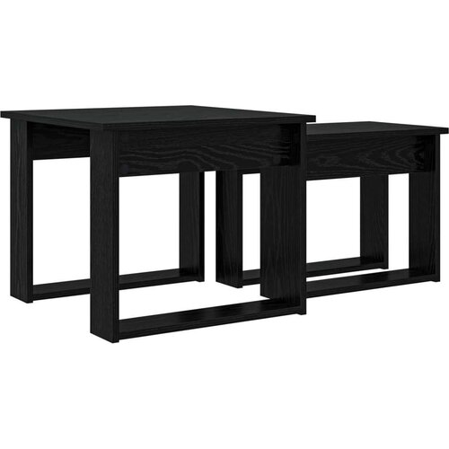  Set stolića za kavu 2 pcs Crni hrast Konstruirano drvo Slike