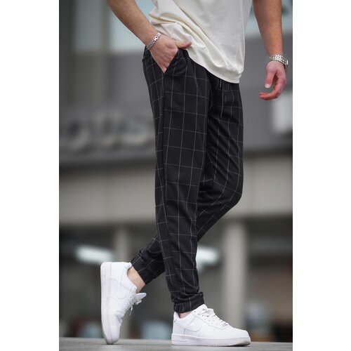 Madmext Checked Black Jogger Slike