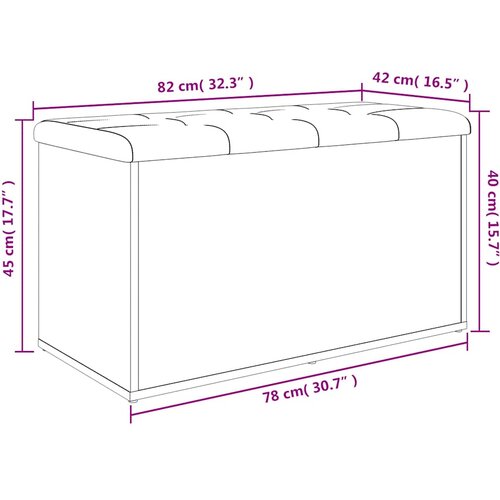  Klupa za pohranu siva boja betona 82x42x45 cm konstruirano drvo Slike