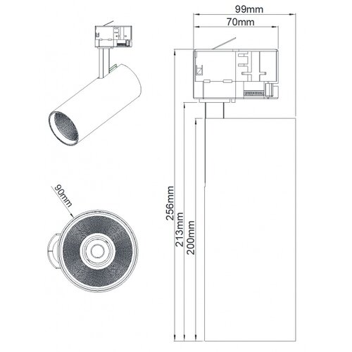 Dawn led reflektor šinski JM-4070 30W 3000K 36° crni Cene