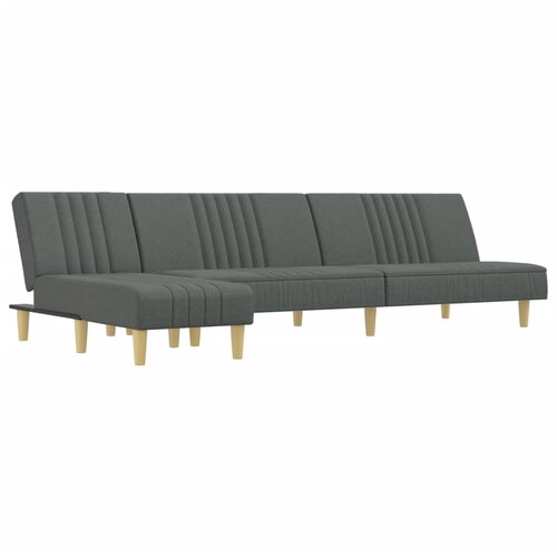 Maison Chic Raztegljiv kavč - Raztegljivi divan L oblike temno siv 255x140x70 cm tkanina, (21729239) Cene