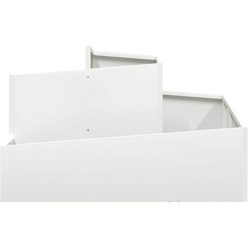  Vrtna saksija Bijelo 80 x 80 x 50 cm Čelična vrata Slike