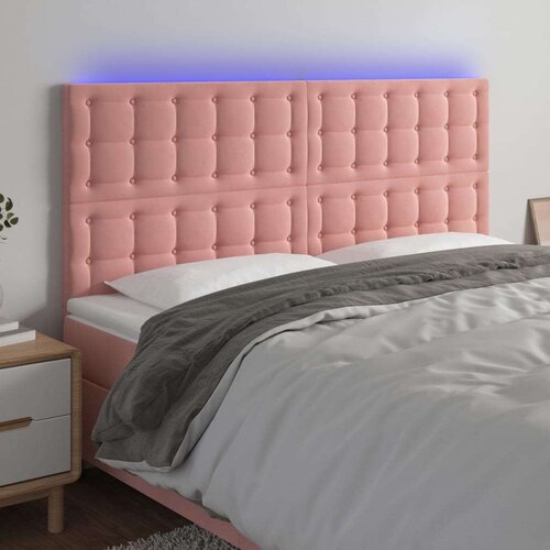  Posteljno vzglavje roza 160x5x118/128 cm žamet, (20936128) Cene