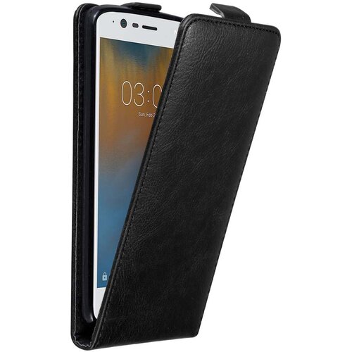 Cadorabo Ohišje, združljivo z Nokia 3 2017 v nočna črna - Zaščitni ovitek v obliki flipa z magnetnim zapiranjem, (20558912) Cene