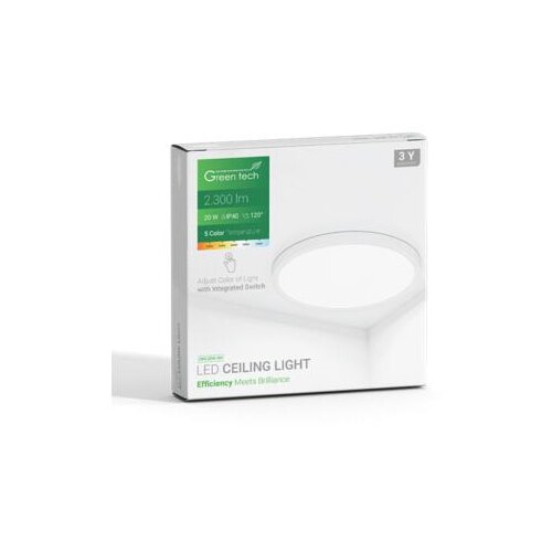 Greentech led plafonjera 20w 3000k-3500k-4000k-5000k-6500k fi30cm 5cct bela ( CNX-20W-WH ) Cene