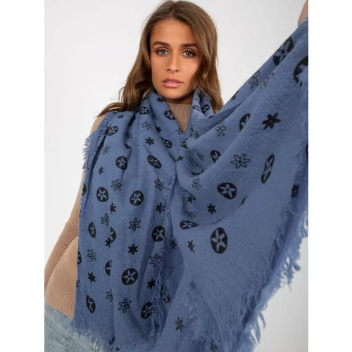 Fashion Hunters Women's dark blue patterned scarf