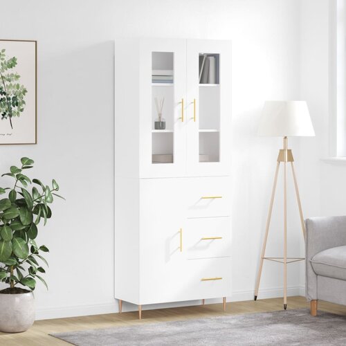 The Living Store Visoka omara bela 69,5x34x180 cm inženirski les - Visoka Omara, (21430035) Slike