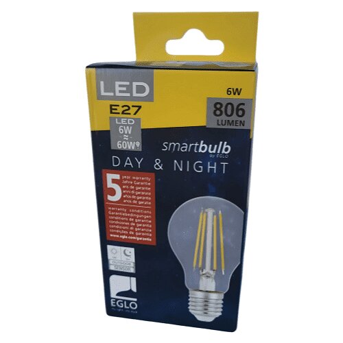Eglo LED sijalica E27 A60 6W WW 3000K TOPLO BELA FILAMENT SENZOR DAN&NOC 11886 Cene