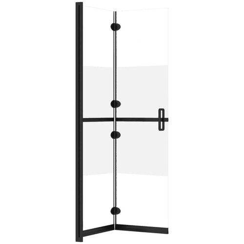 VidaXL Sklopiva pregrada za tu&amp;scaron; napola matirano staklo ESG 70 x 190 cm Slike