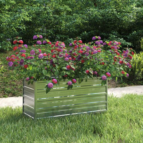 VidaXL Visoka greda 100x40x45 cm pocinkano jeklo srebrna Slike