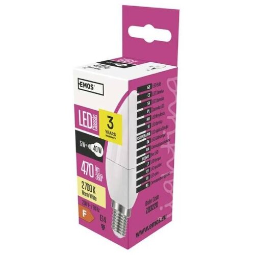 Emos Led sijalica Candle 5 W E14 Toplo bela ZQ3220 Cene