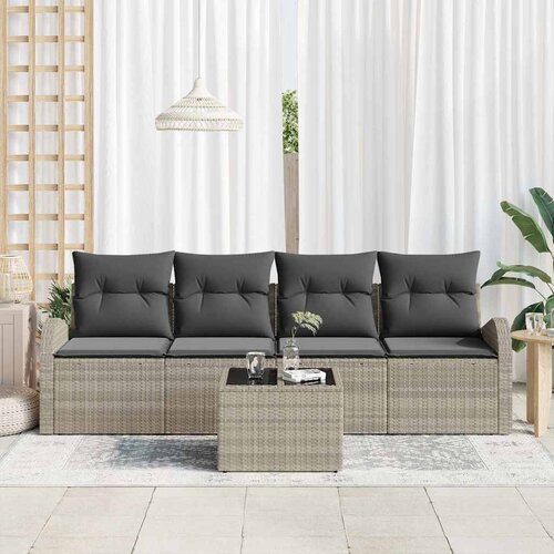  Sjedeća garnitura za vrt Svjetlosiva 55 x 55 x 37 cm poliratan Slike