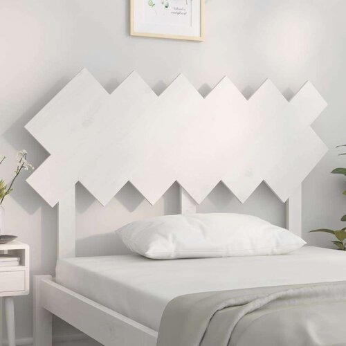  Uzglavlje za krevet Bijela 122 5x3x80 5 cm od masivne borovine Slike