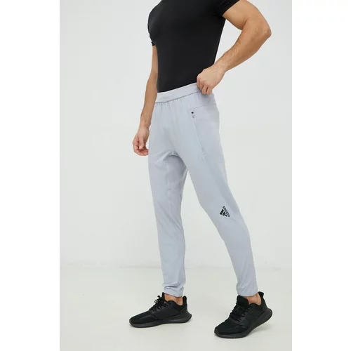 Adidas hlače za trening designed for training za muškarceboja: siva, glatki materijal