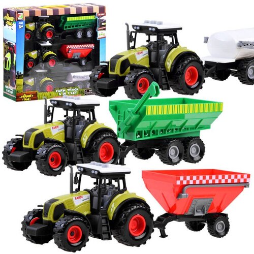  Set od 3 x Traktor s prikolicom za poljoprivrednika ZA3908 Cijene