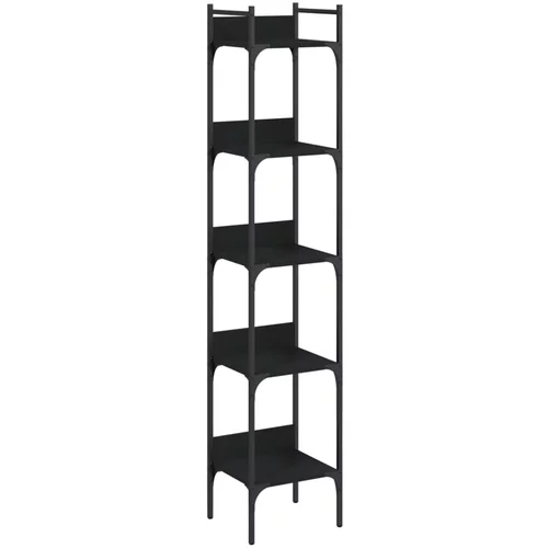 vidaXL Knjižna polica 5-nadstropna črna 35x30x174 cm inženirski les, (20978113)