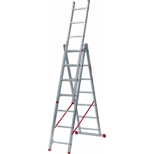 Alpos vi&amp;scaron;enamjenske ljestve na izvlačenje (radna visina: 4,95 m, prečke 3 x 7, aluminij) Slike