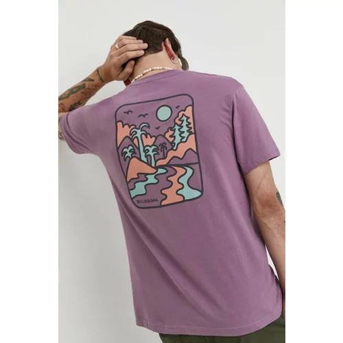 Billabong Bombažna kratka majica X ADVENTURE DIVISION moška, vijolična barva