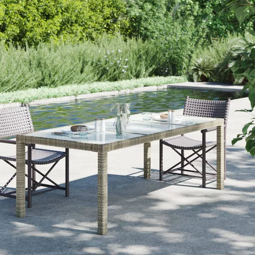  Vrtni stol bež 190 x 90 x 75 cm od kaljenog stakla i poliratana