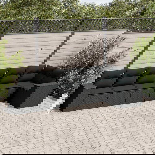 VidaXL 6-dijelni set vrtnih sofa s jastucima crni od poliratana Slike