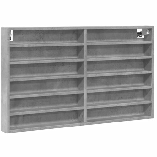  Vitrina siva boja betona 100x8,5x58 cm konstruirano drvo Slike